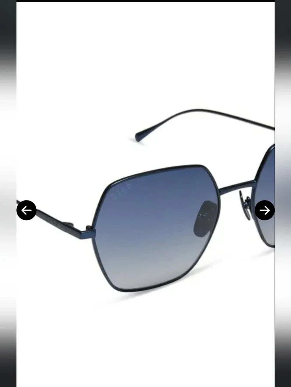 NIB! DIFF Eyewear, Harlowe 55mm Square Sunglasses,Aegean Blue Flash
